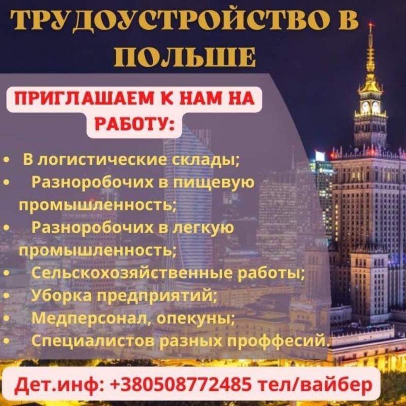 Трудоустройство в Польше. Мукачево - <ro>Изображение</ro><ru>Изображение</ru> #1, <ru>Объявление</ru> #1721247
